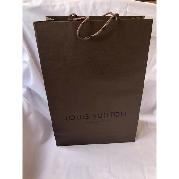 Louis Vuittons Paper Shopping Bag Brown 14" x 9.6" x 4.3" - Picture 5 of 10